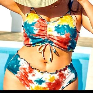 Tie Dye Rib Front Bikini